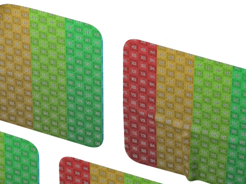 Square Sticker Mockup Set 3D Model