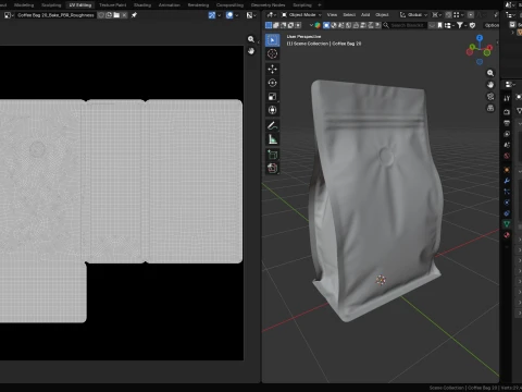 Coffee Bag Mockup 20 3D Model