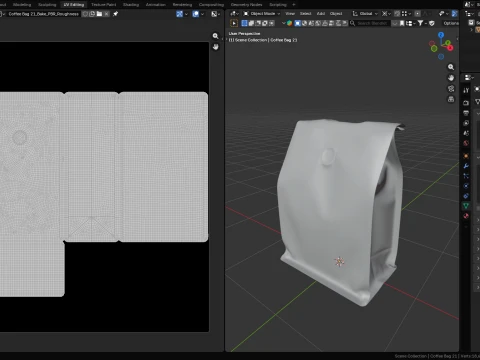 Coffee Bag Mockup 21 3D Model