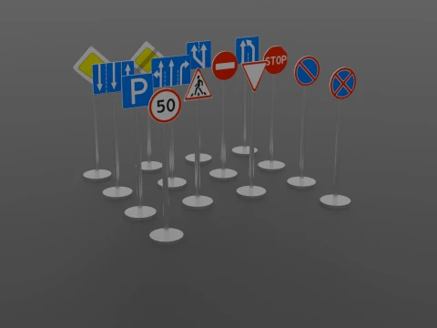 Road signs 3D Model