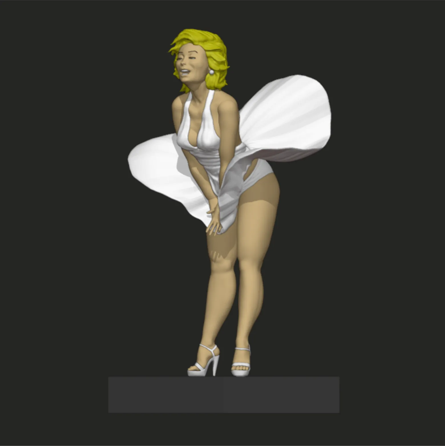 Marilyn monroe 3D Print Model .c4d .max .obj .3ds .fbx .stl .blend 