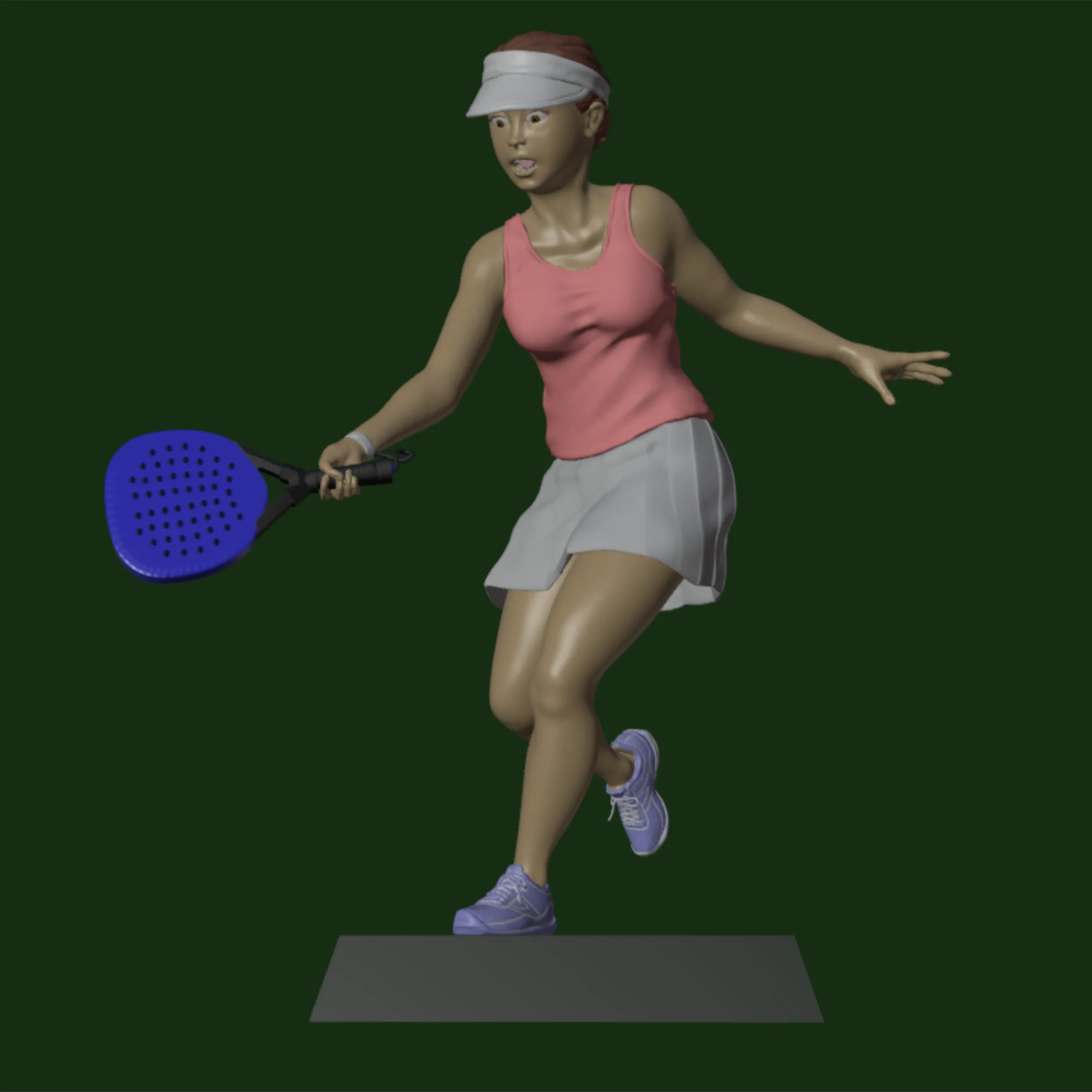 Paddle girl 3D Print Model .c4d .max .obj .3ds .fbx .stl .blend 