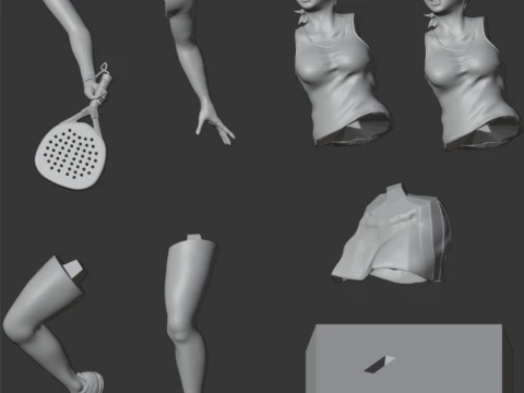 Paddle girl 3D Print Model