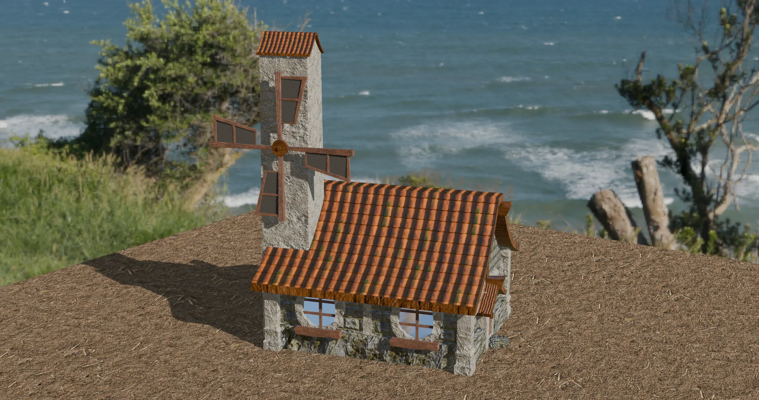 田舎の家 3Dモデル .c4d .max .obj .3ds .fbx .stl .blend 