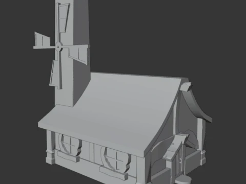 田舎の家 3Dモデル