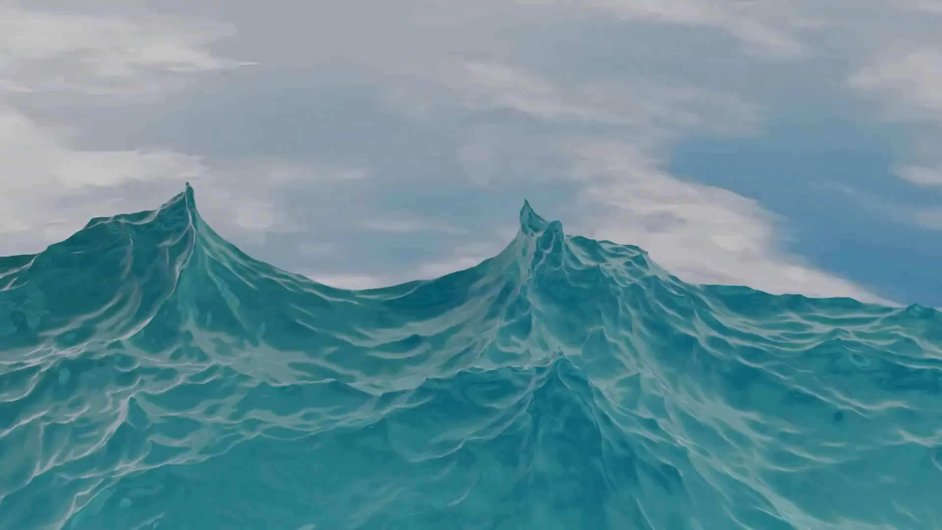 Realistic Ocean Water Surface Animated Sea Waves 3D Model .c4d .max .obj .3ds .fbx .stl .blend 