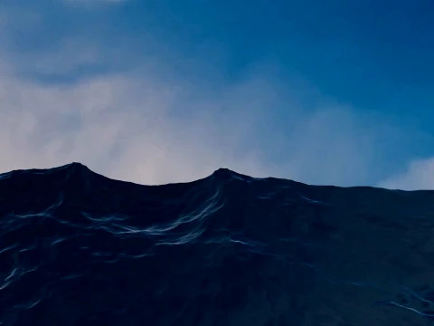 Realistic Dark Ocean Waves High Quality 3D Ocean Model 3D Model