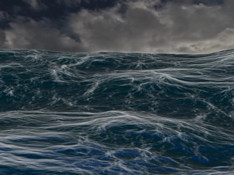 Stormy Ocean Waves Realistic Animated 3D Ocean 3D Model