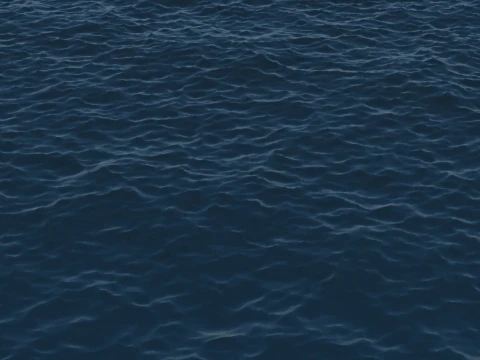 Realistic Dark Ocean Water Animated 3D Sea Surface Modèle 3D