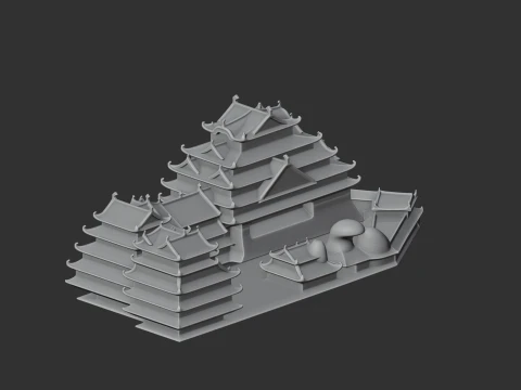 Azuchi Castle 3D Model
