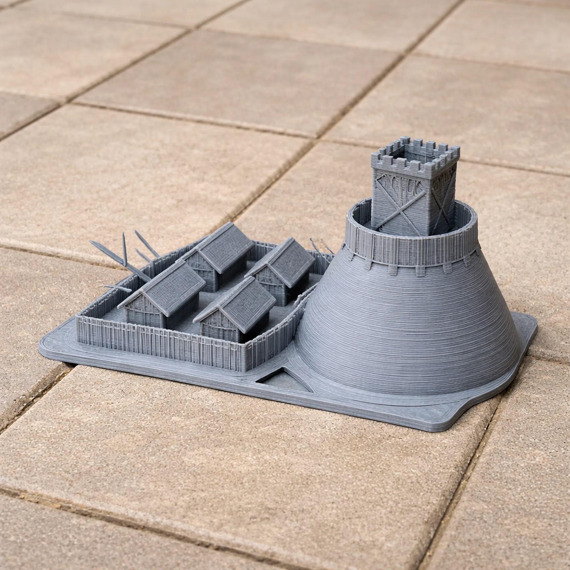 Motte-and-bailey 3D Model .c4d .max .obj .3ds .fbx .stl .blend 
