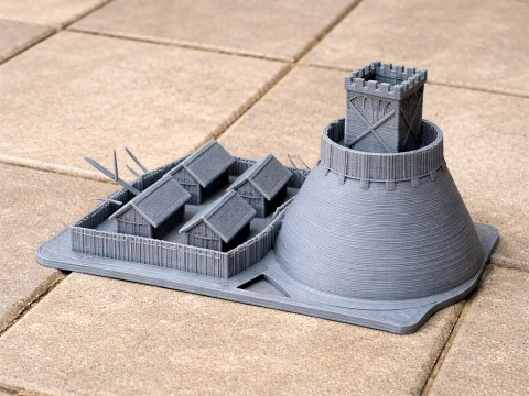 Motte-and-bailey Modello 3D