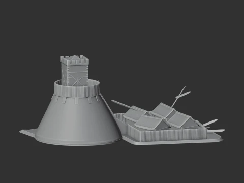 Motte-and-bailey 3D Model