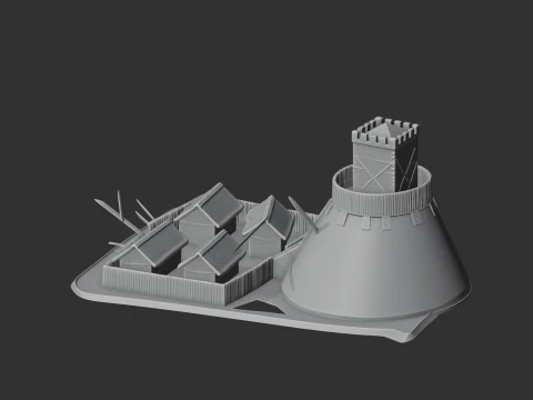 Motte-and-bailey 3D Model