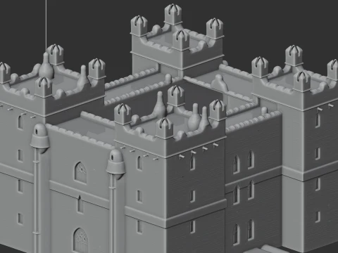 Langley Castle 3D Model