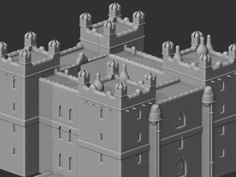 Langley Castle 3D Model