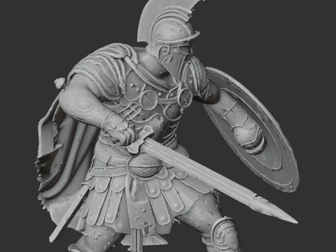 Champion of Pompeii Gladiator 3D Model