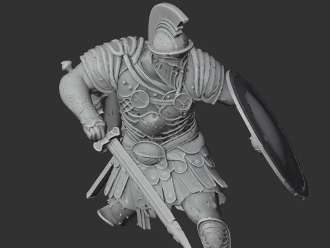 Champion of Pompeii Gladiator 3D Model
