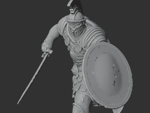 Champion of Pompeii Gladiator 3D Model