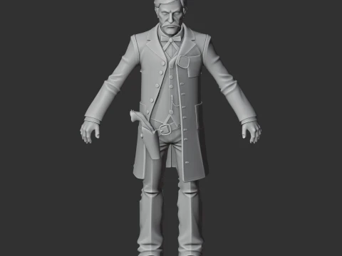 Dallas Stoudenmire Cowboy Gunslinger 3D Model