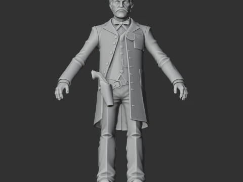 Dallas Stoudenmire Cowboy Gunslinger 3D Model