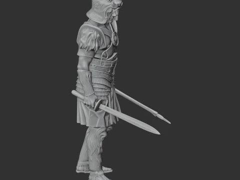 Gaul Champion Gladiator 3D Model