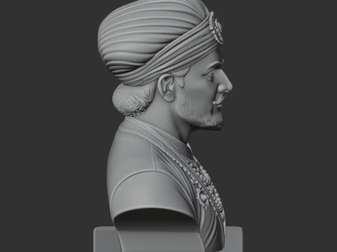 Akbar the Great Bust 3D Model