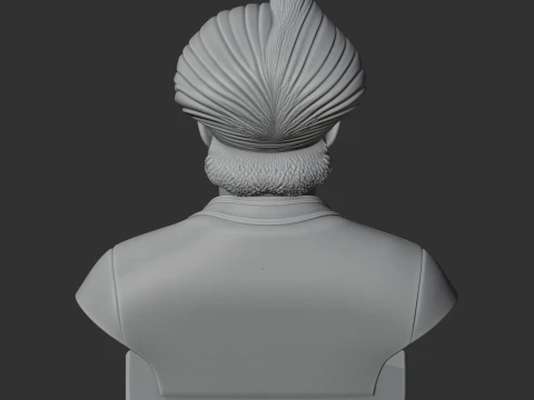 Akbar the Great Bust 3D Model
