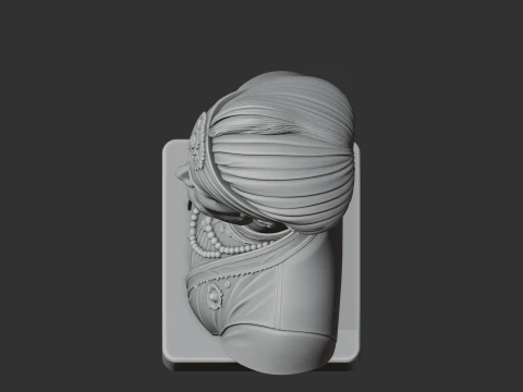 Akbar the Great Bust 3D Model