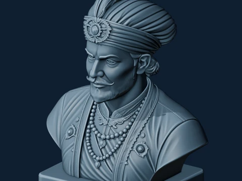 Akbar the Great Bust 3D Model
