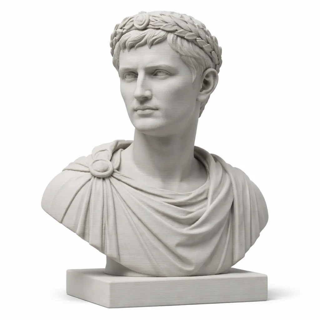 Augustus Bust 3D Model .c4d .max .obj .3ds .fbx .stl .blend 