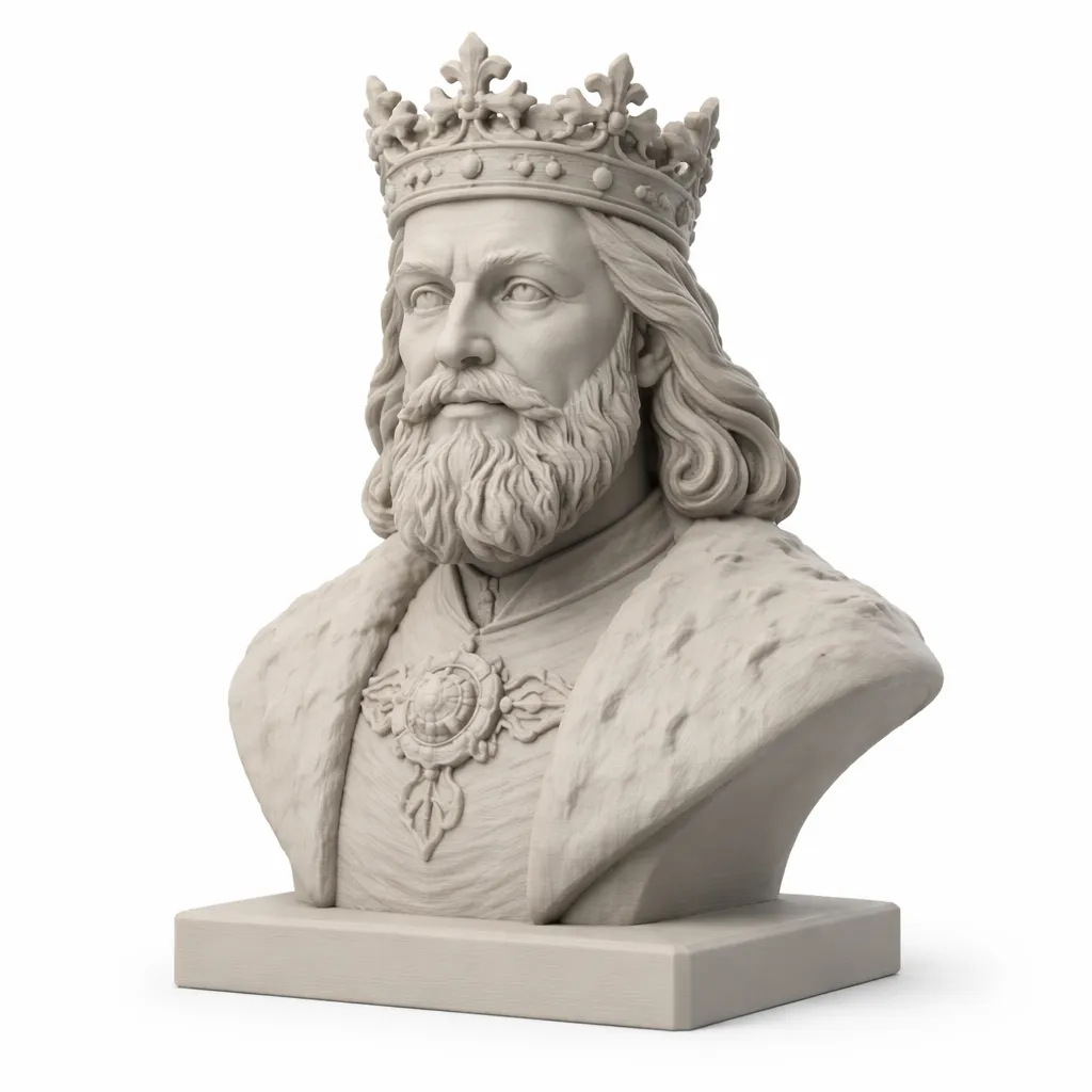 Casimir the Great Bust 3D Model .c4d .max .obj .3ds .fbx .stl .blend 
