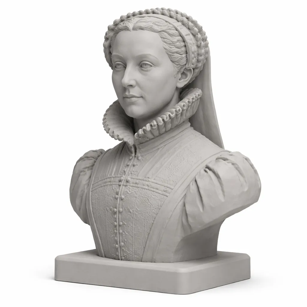Catherine de Medici Bust 3D Model .c4d .max .obj .3ds .fbx .stl .blend 