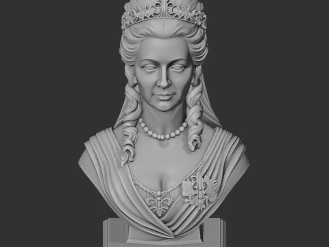 Catherine the Great Bust 3D Model