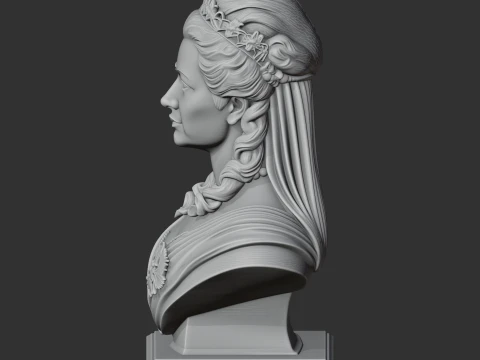 Catherine the Great Bust 3D Model