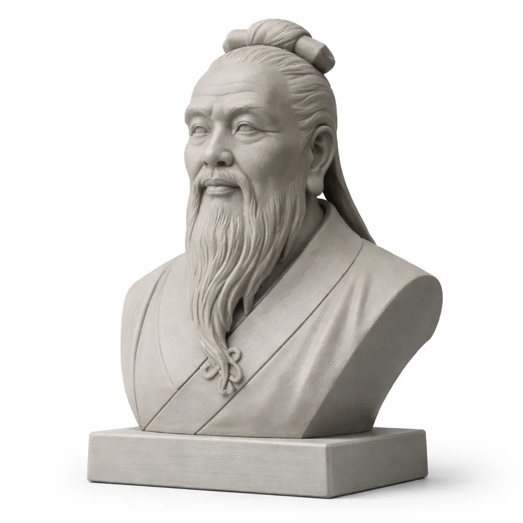 Confucius Bust 3D Model .c4d .max .obj .3ds .fbx .stl .blend 