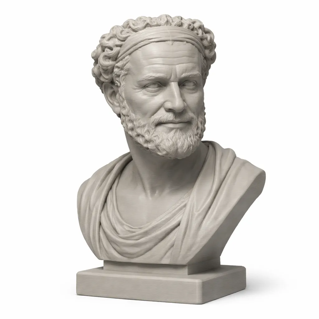 Democritus Bust 3D Model .c4d .max .obj .3ds .fbx .stl .blend 
