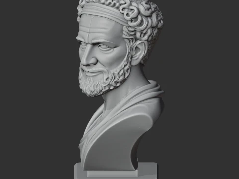 Democritus Bust 3D Model