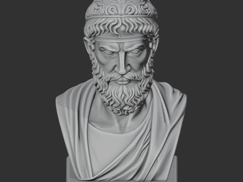Epicurus Bust 3D Model