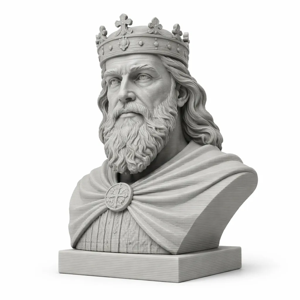 Frederick Barbarossa Bust 3D Model .c4d .max .obj .3ds .fbx .stl .blend