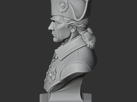 Frederick the Great Bust 3D Model