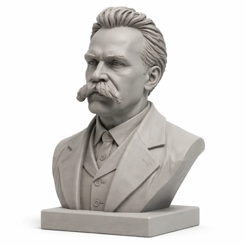 Friedrich Nietzsche Bust 3D Model .c4d .max .obj .3ds .fbx .stl .blend 