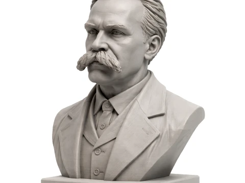 Friedrich Nietzsche Bust 3D Model