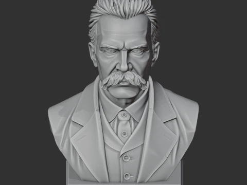 Friedrich Nietzsche Bust 3D Model