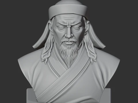 Genghis Khan Bust 3D Model
