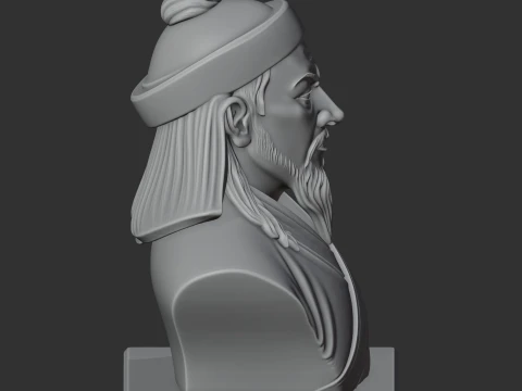 Genghis Khan Bust 3D Model