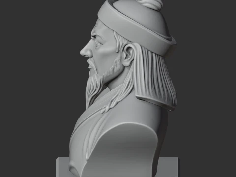 Genghis Khan Bust 3D Model