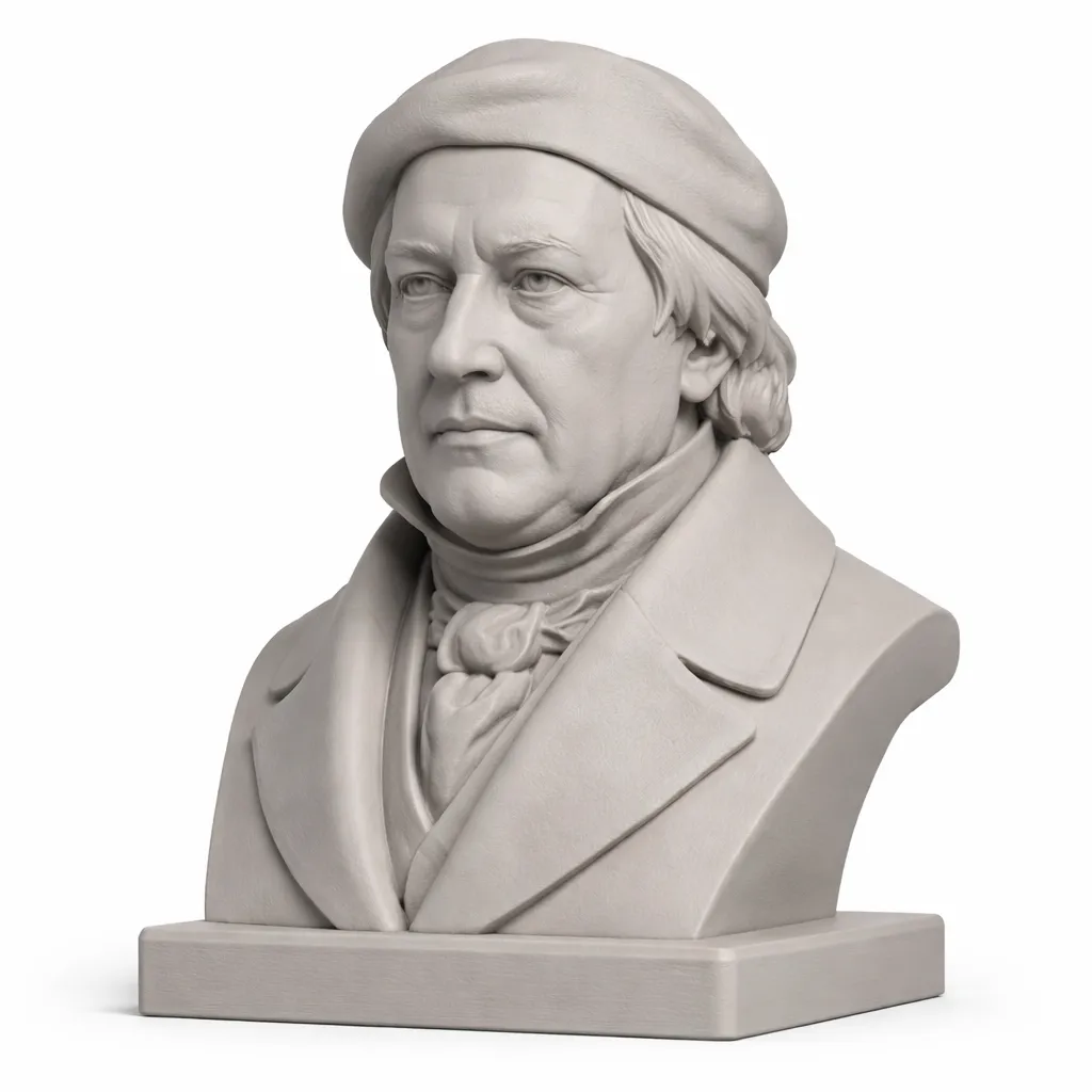 Georg Hegel Bust 3D Model .c4d .max .obj .3ds .fbx .stl .blend 