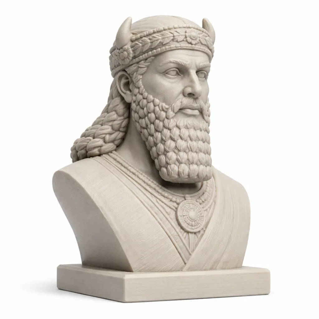 Gilgamesh Bust 3D Model .c4d .max .obj .3ds .fbx .stl .blend 