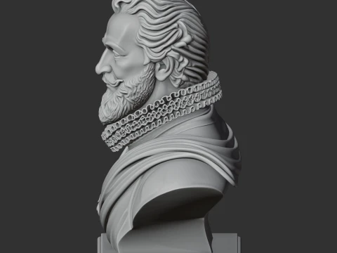 Henry IV of France Bust 3D Model